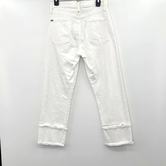 AO.LA Alice + Olivia Amazing High Rise Jeans Women's 29 White Double Denim Hem - Picture 2 of 7